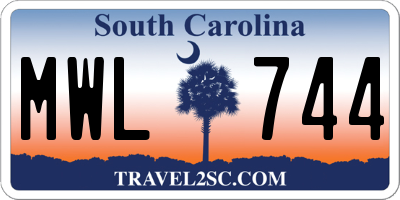 SC license plate MWL744