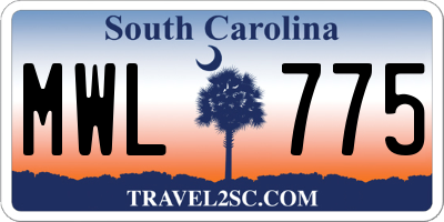 SC license plate MWL775