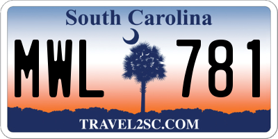 SC license plate MWL781