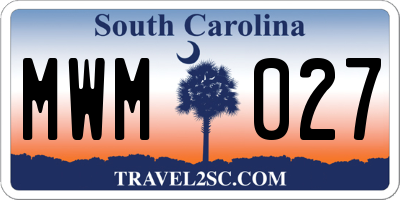 SC license plate MWM027