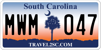 SC license plate MWM047