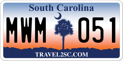 SC license plate MWM051