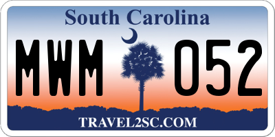 SC license plate MWM052