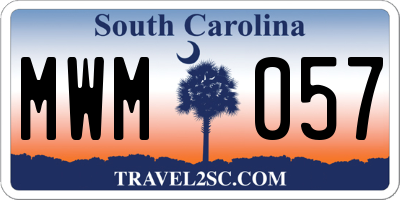 SC license plate MWM057