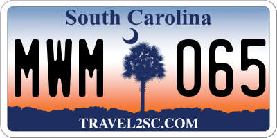 SC license plate MWM065