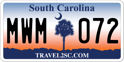 SC license plate MWM072