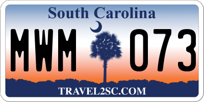 SC license plate MWM073