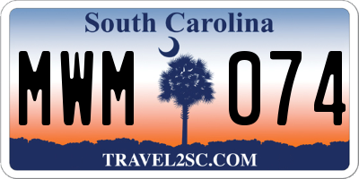 SC license plate MWM074
