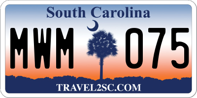 SC license plate MWM075