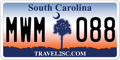 SC license plate MWM088