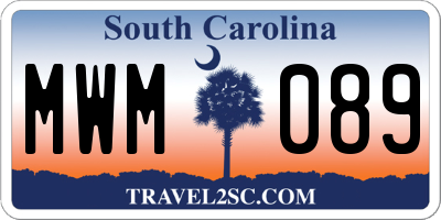 SC license plate MWM089