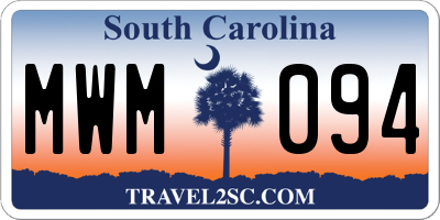 SC license plate MWM094