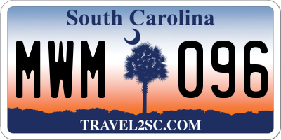 SC license plate MWM096