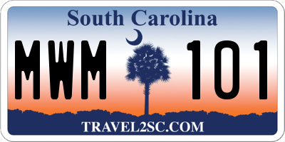SC license plate MWM101