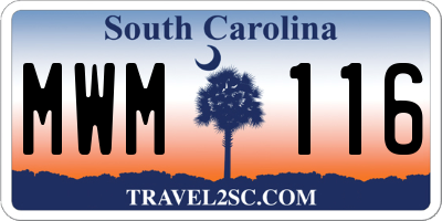 SC license plate MWM116