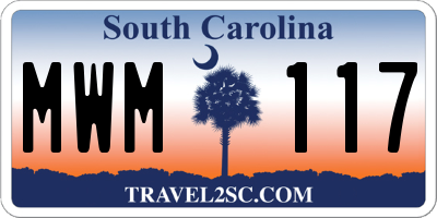 SC license plate MWM117