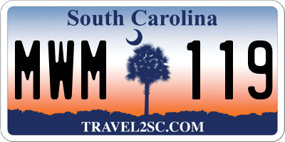 SC license plate MWM119