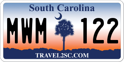 SC license plate MWM122