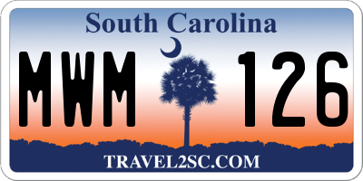 SC license plate MWM126