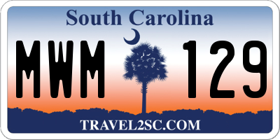 SC license plate MWM129