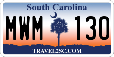 SC license plate MWM130