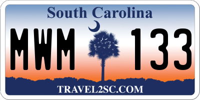 SC license plate MWM133