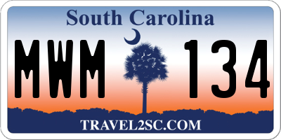 SC license plate MWM134