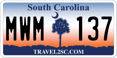 SC license plate MWM137