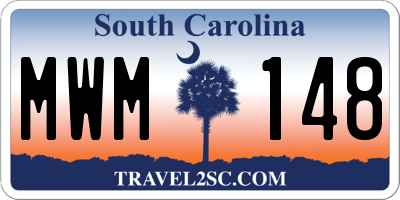 SC license plate MWM148