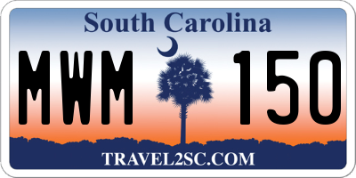 SC license plate MWM150