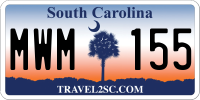 SC license plate MWM155
