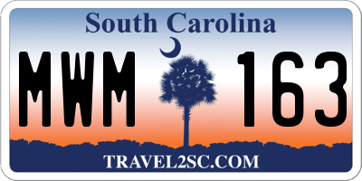 SC license plate MWM163