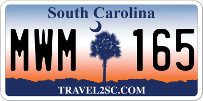 SC license plate MWM165