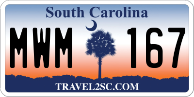 SC license plate MWM167