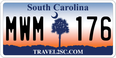 SC license plate MWM176