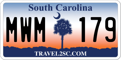 SC license plate MWM179