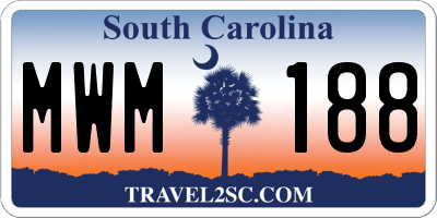 SC license plate MWM188