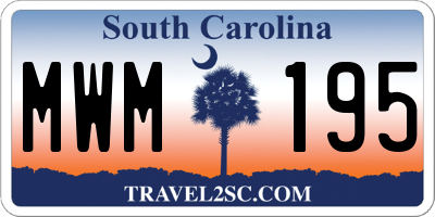 SC license plate MWM195
