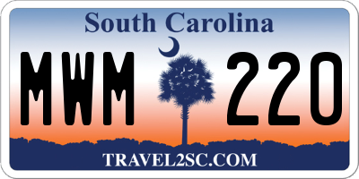 SC license plate MWM220
