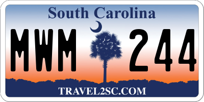SC license plate MWM244