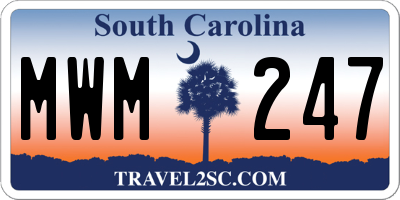 SC license plate MWM247