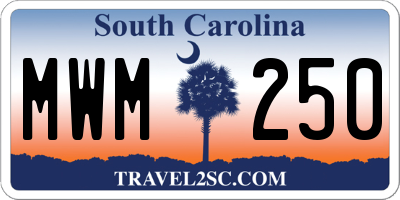 SC license plate MWM250