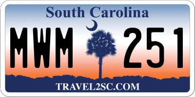 SC license plate MWM251