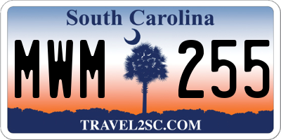 SC license plate MWM255