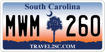 SC license plate MWM260