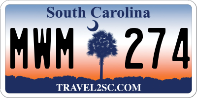 SC license plate MWM274