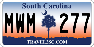 SC license plate MWM277