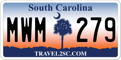 SC license plate MWM279