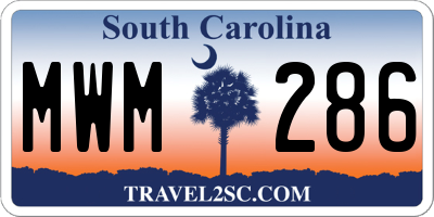 SC license plate MWM286