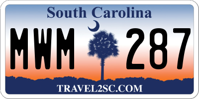 SC license plate MWM287